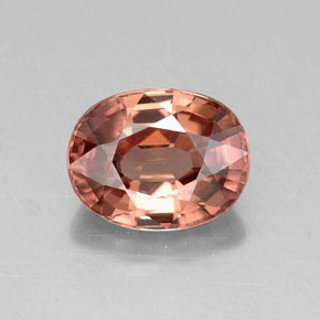 Zircon orange naturelle coupe ovale, 3,26 ct, VVS