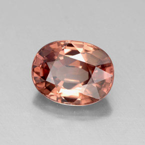 Zircon orange naturelle coupe ovale, 3,26 ct, VVS