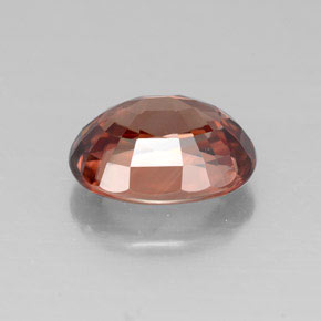 Zircon orange naturelle coupe ovale, 3,26 ct, VVS