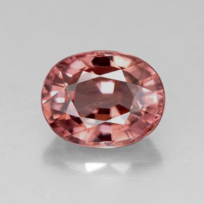 Zircon rose naturelle coupe ovale, 3,26 ct, VVS
