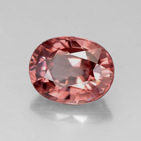Zircon rose naturelle coupe ovale, 3,26 ct, VVS
