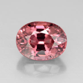 Zircon rose naturelle coupe ovale, 3,58 ct, VVS