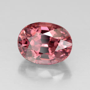 Zircon rose naturelle coupe ovale, 3,58 ct, VVS