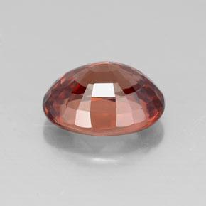 Zircon rouge naturelle coupe ovale, 3,10 ct, VVS