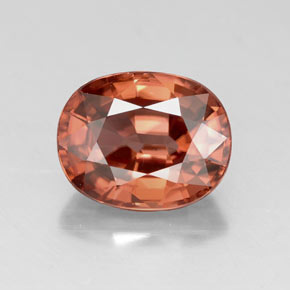 Zircon rouge naturelle coupe ovale, 3,41 ct, VVS