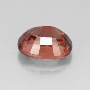 Zircon rouge naturelle coupe ovale, 3,41 ct, VVS