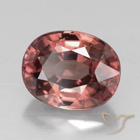 Zircon rouge naturelle coupe ovale, 3,33 ct, VVS