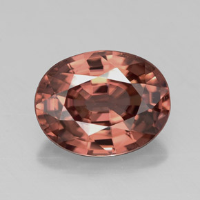 Zircon rose naturelle coupe ovale, 2,69 ct, VVS