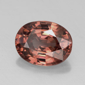 Zircon rose naturelle coupe ovale, 2,69 ct, VVS
