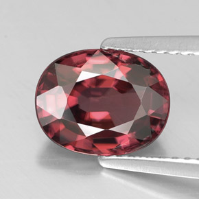 Zircon rose naturelle coupe ovale, 2,94 ct, VVS-VS