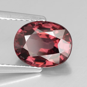 Zircon rose naturelle coupe ovale, 2,94 ct, VVS-VS