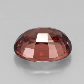 Zircon rouge naturelle coupe ovale, 3,17 ct, VVS