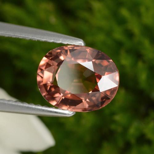 Zircon rose naturelle coupe ovale, 3,07 ct, VVS