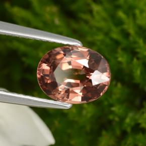 Zircon rose naturelle coupe ovale, 2,95 ct, VVS