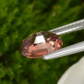 Zircon rose naturelle coupe ovale, 2,95 ct, VVS