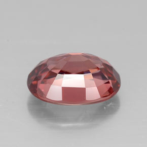 Zircon rose naturelle coupe ovale, 3,02 ct, VVS