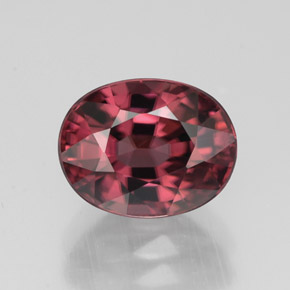 Zircon rose naturelle coupe ovale, 3,40 ct, VVS