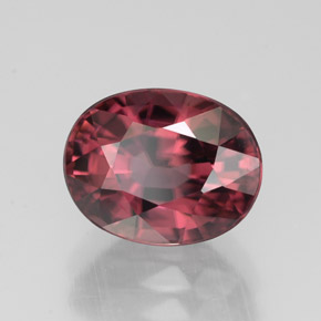 Zircon rose naturelle coupe ovale, 3,40 ct, VVS