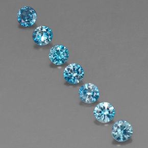 Achetez naturel ct Bleu Zircon gems, Coupe roude, En provenance Cambodge chez GemSelect. En stock, livraison internationale!