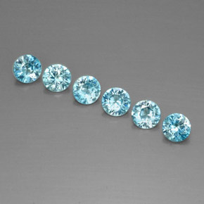 Achetez naturel ct Bleu Zircon gems, Coupe roude, En provenance Cambodge chez GemSelect. En stock, livraison internationale!