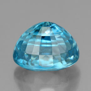 Zircon bleue naturelle coupe ovale, 7,24 ct, VS