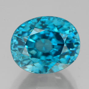 Zircon bleue naturelle coupe ovale, 8,45 ct, IF