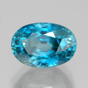 Zircon bleue naturelle coupe ovale, 5,47 ct, IF