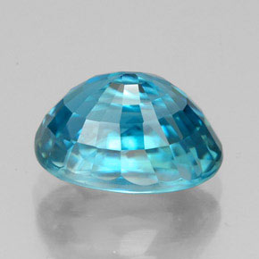 Zircon bleue naturelle coupe ovale, 5,47 ct, IF