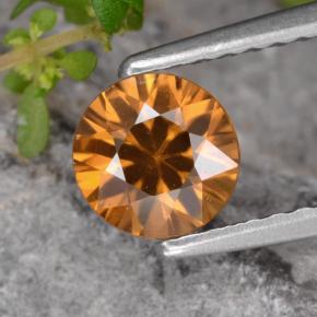Zircon orange naturelle coupe roude, 0,97 ct, VVS-VS