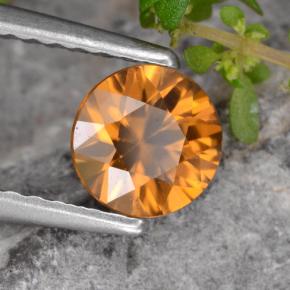 Zircon orange naturelle coupe roude, 0,97 ct, VVS-VS