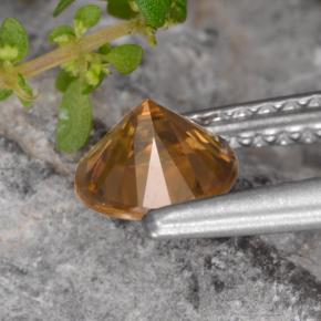 Zircon orange naturelle coupe roude, 0,97 ct, VVS-VS