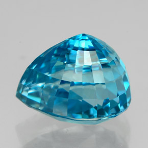 Zircon bleue naturelle en forme de poire, 7,72 ct, VVS