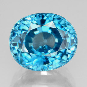 Zircon bleue naturelle coupe ovale, 6,66 ct, VVS