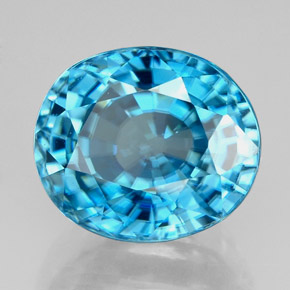 Zircon bleue naturelle coupe ovale, 6,66 ct, VVS