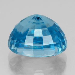 Zircon bleue naturelle coupe ovale, 6,66 ct, VVS