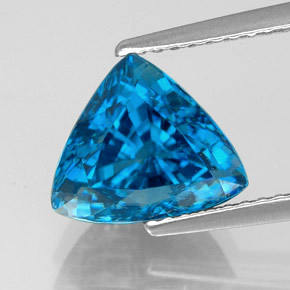 Zircon bleue naturelle trillion, 5,09 ct, VVS