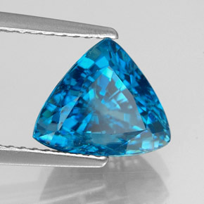 Zircon bleue naturelle trillion, 5,09 ct, VVS