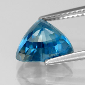Zircon bleue naturelle trillion, 5,09 ct, VVS