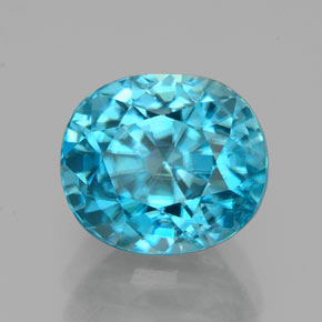 Zircon bleue naturelle coupe coussin, 4,07 ct, VVS