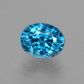 Zircon bleue naturelle coupe ovale, 4,37 ct, VVS