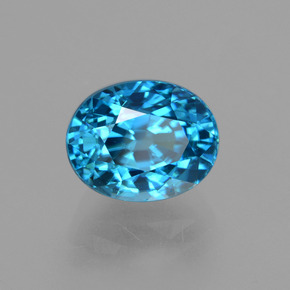 Zircon bleue naturelle coupe ovale, 4,37 ct, VVS