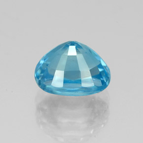 Zircon bleue naturelle coupe ovale, 3,11 ct, VVS