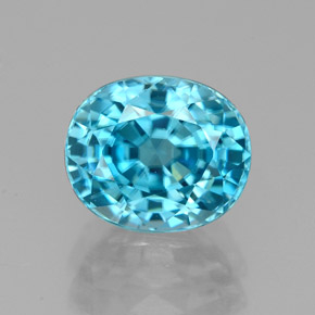 Zircon bleue naturelle coupe ovale, 3,68 ct, VVS