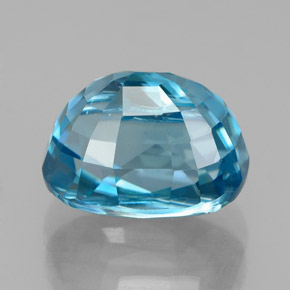 Zircon bleue naturelle coupe ovale, 6,58 ct, VVS