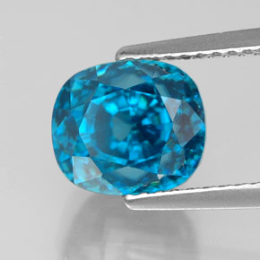 Zircon bleue naturelle coupe coussin, 5,89 ct, VVS