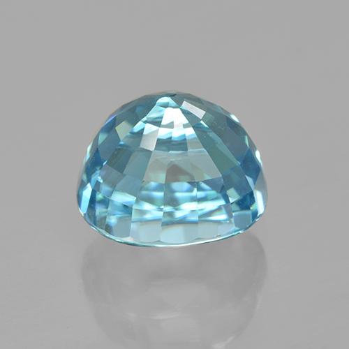 Zircon bleue naturelle coupe ovale, 5,64 ct, VVS