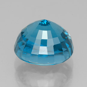 Zircon bleue naturelle coupe ovale, 5,64 ct, VVS
