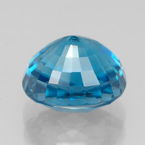 Zircon bleue naturelle coupe ovale, 5,64 ct, VVS