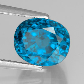 Zircon bleue naturelle coupe ovale, 5,40 ct, VVS
