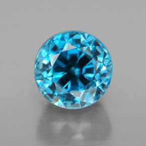 Zircon bleue naturelle coupe roude, 4,38 ct, VVS